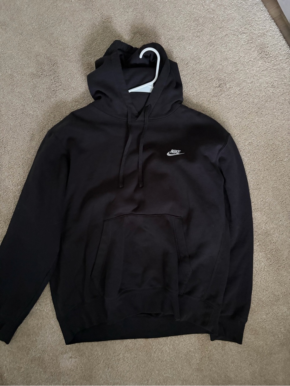 Nike Sportswear Club Fleece Pullover Hoodie Black BV2654-010 Men's Size L